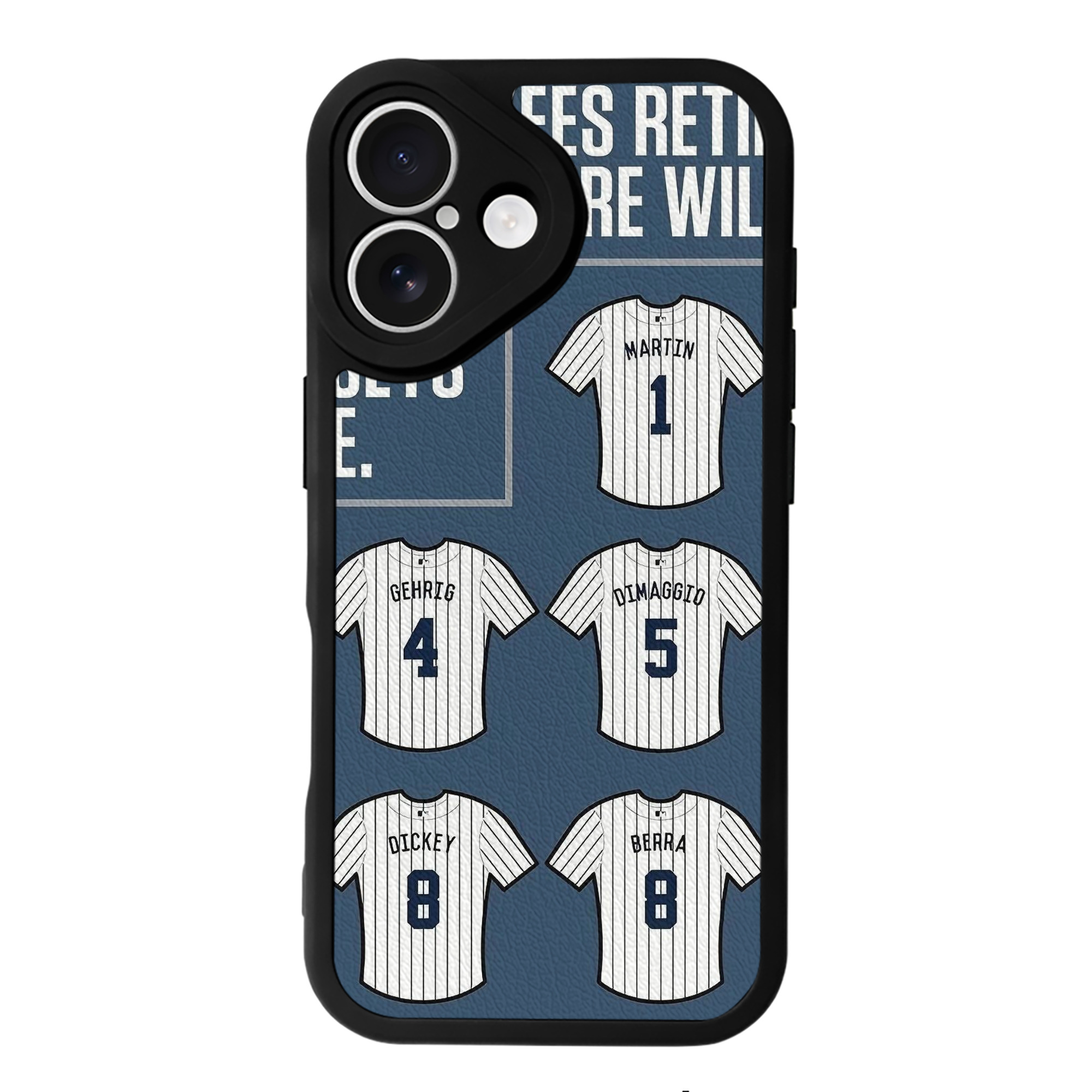 New York Yankees Retire Single Number IPhone 16 Silicone Leather Case – UV Print, Lambskin Texture – Perfect Fit, Wireless Charging Compatible, Scratch Resistant, Precise Cutouts – Stylish Protection For IPhone 16